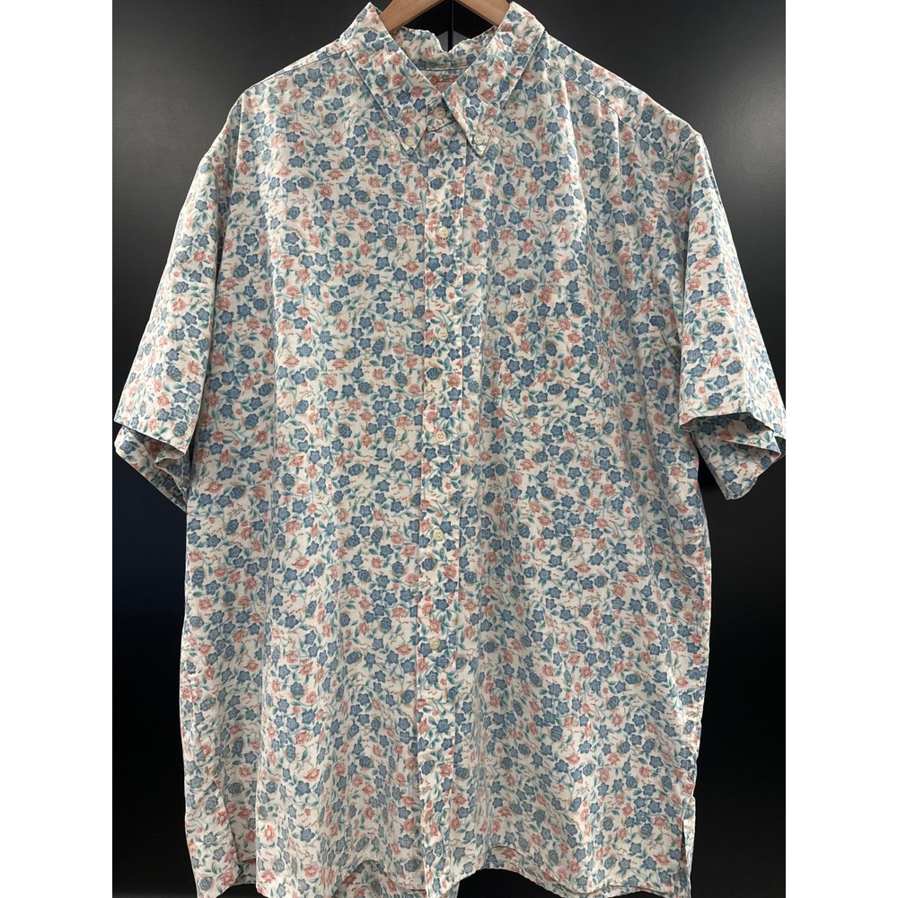 Reyn Spooner Mens XXXL Floral Button Down Shirt Hawaiian Traditionals Blue Coral